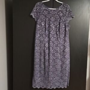 Alex Evenings Gray Lace Dress